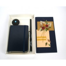 Набір подарунковий Partner синій (маленький): книжка записна, ручка, олівець, ластик, листівка