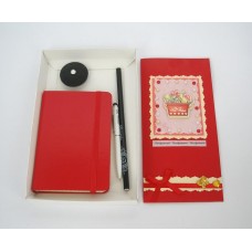 Набір подарунковий Partner червоний (маленький): книжка записна, ручка, олівець, ластик, листівка